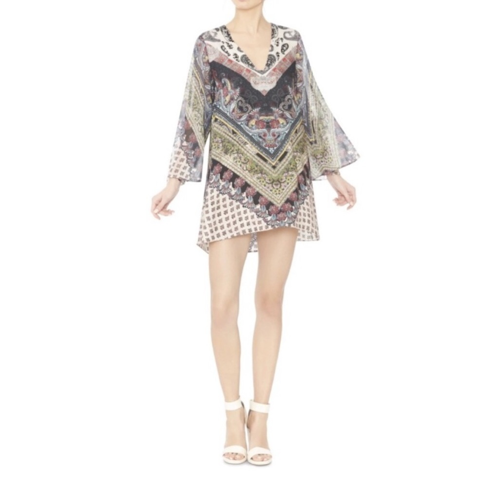 Alice + Olivia Paisley Print V-Neck Tunic Mini Dress – Size XS
